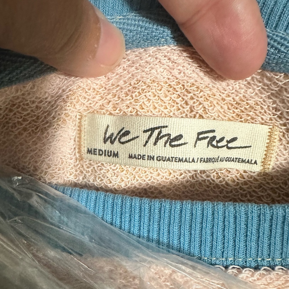 🧡💙FREE PEOPLE STRIPPED OVERSIZED CREW NECK SWEATSHIRT - Picture 10 of 12